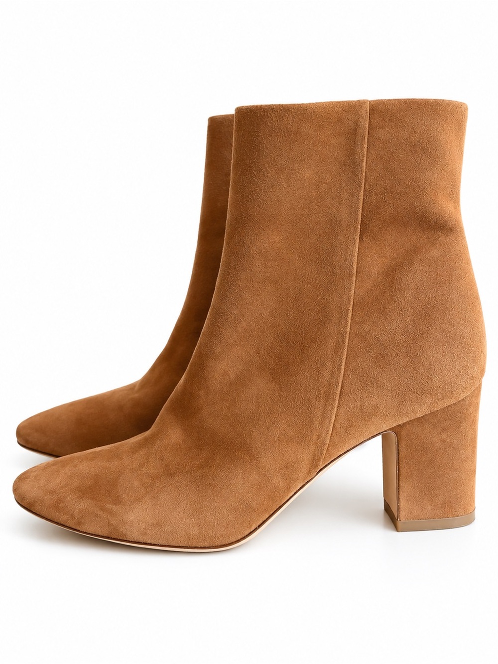 Tamara Mellon Chestnut Suede Block Heel Ankle Boots